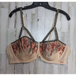 Figleaves Embroidered Curve 44DD Lace Bra Sexy Lingerie Cosplay